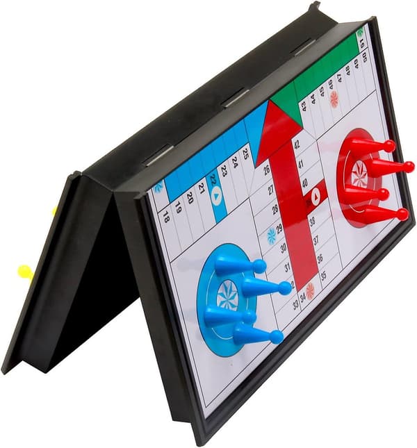 Amerous 10\" Ludo Go-bräde Vikbart Resemagnestiskt Ludo-set