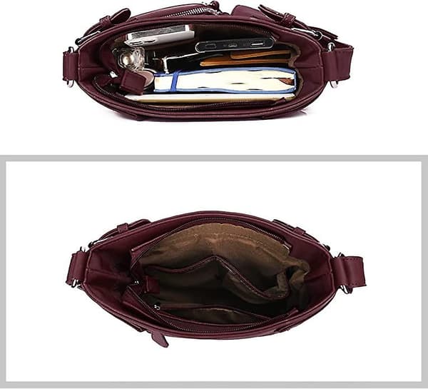 Skuldervesker for kvinner, crossbody-vesker Deep red