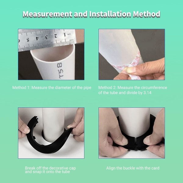 0,63 tommer Diameter Flange Rør Dækoration Pp Plastik Rosetkrave Rør Dækning Radiator Til Væg Rør Dekoration Hvid 1 stk Black 6pcs