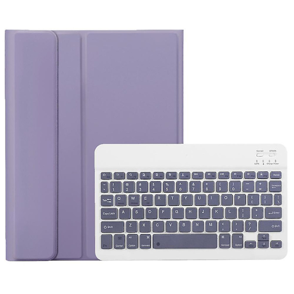 Samsung Galaxy Tab S9 X710/X716B/X718U Bluetooth-näppäimistökotelo PU+TPU Käännettävä tablettikotelo Kynäpaikalla Purple
