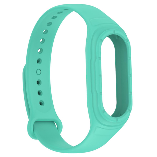 Xiaomi Smart Band 8 -rannekkeen korvaava silikoninen kellon ranneke, jossa integroitu ranneke ja suojakotelo Light Green