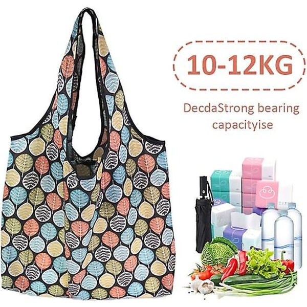 Tote Bag Canvas Bag Shopping Bag Fällbar Blommig Tyg Återanvändbar Tote Dam Shopping Bag Stor Återanvändbar Bomullsväska 46608cm