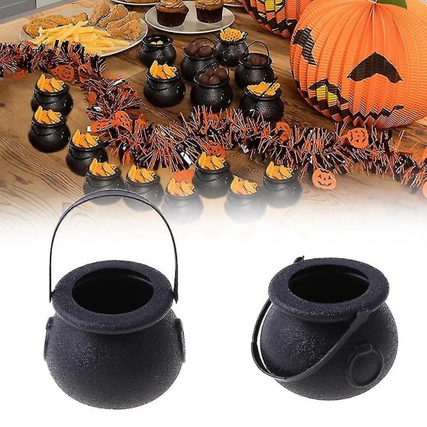 20 stk. Mini Godterikjeler Heks Skjelett Kjeleholder Potte Med Håndtak For Halloween Påske St Pa