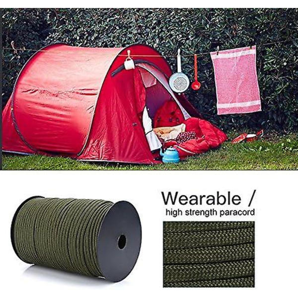 100m Multifunktionell 9-trådig kärnparacord Paracordrulle Polypropylen och polyester Utomhus överlevnadsrep Orange