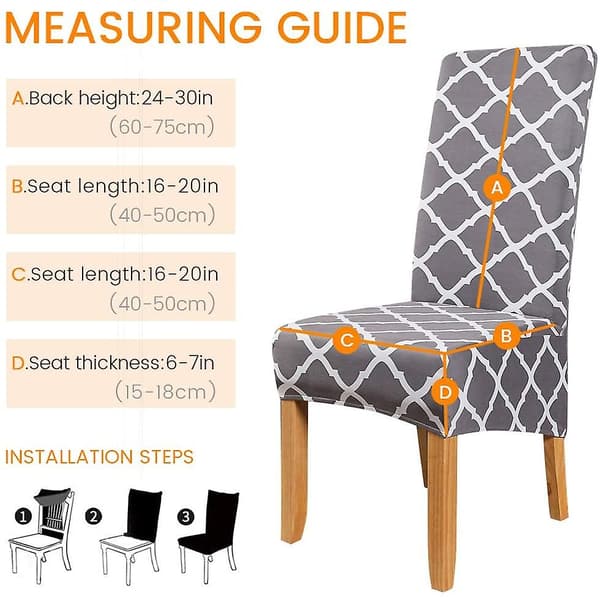 Spisestuestoltrekk, 6 stk. Stretch Stoltrekk, Elastisk Stol