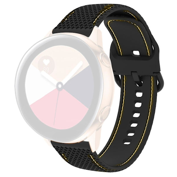Silikoninen kellon ranneke tikkauksella Samsung Galaxy Watch 5 40mm/44mm/ Watch 5 Pro 45mm -kelloon Black Yellow Line