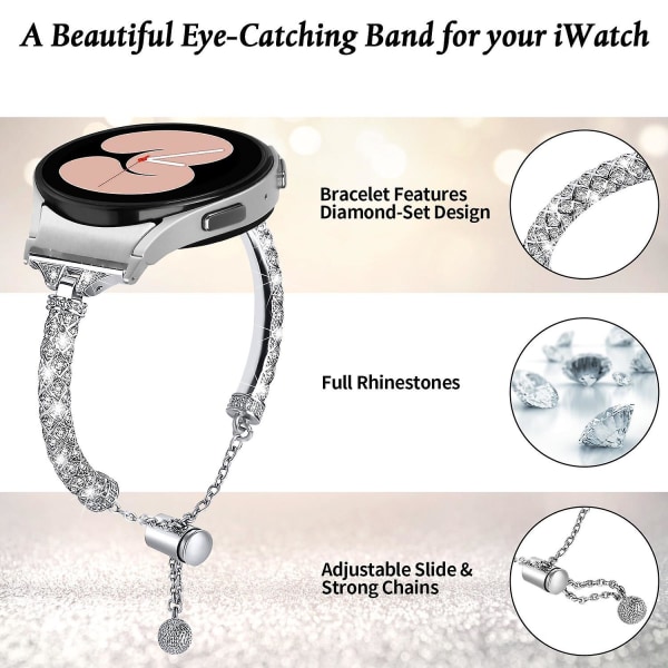 Kopparurband för Samsung Galaxy Watch6 40mm 44mm/Watch6 Classic 43mm 47mm/Watch 4/5 40mm 44mm Silver