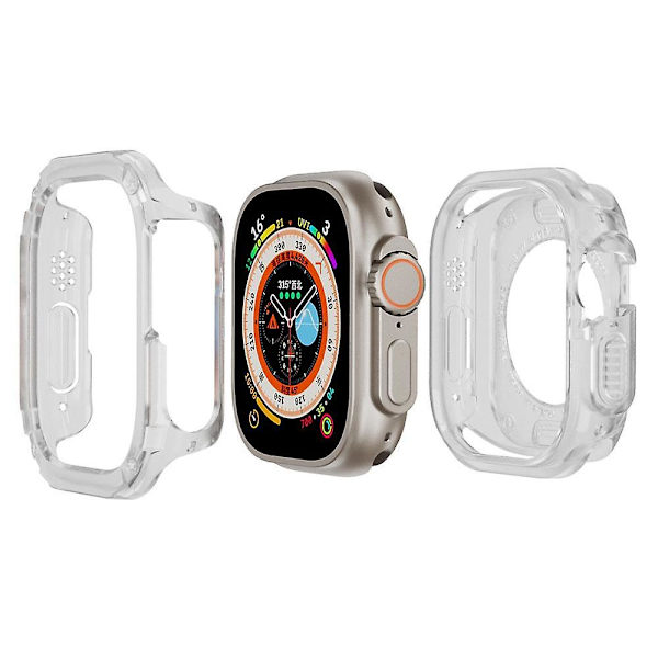 PC+TPU-fodral för Apple Watch Series 8 7 45mm/Series 6 5 4 SE (2022) SE 44mm, reptåligt Transparent