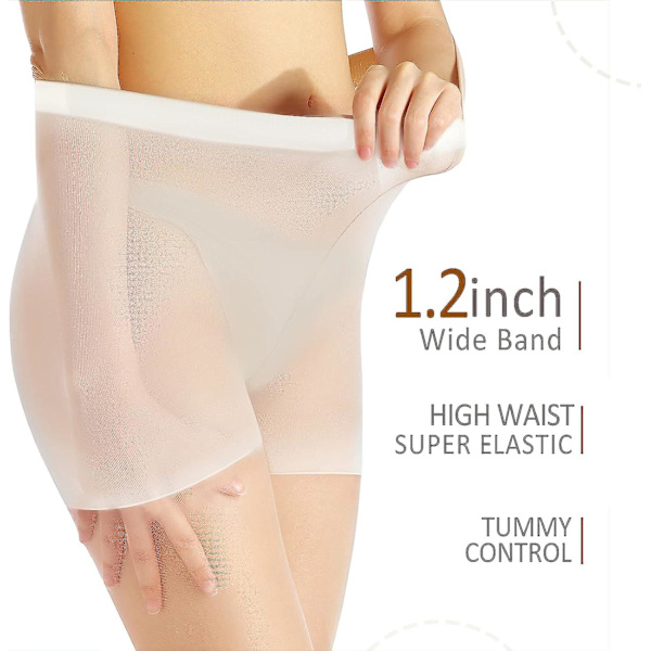 3 paria vatsaa litistäviä sukkahousuja naisille, musta, nude, 20 denierin kontrolliosa, seksikkäät White XL
