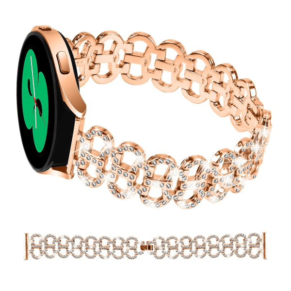 20 mm klockarmband i zinklegering för Galaxy Watch4 40 mm 44 mm/ Watch4 Classic 42 mm 46 mm/ Watch 5 40 mm 44 mm Rose Gold