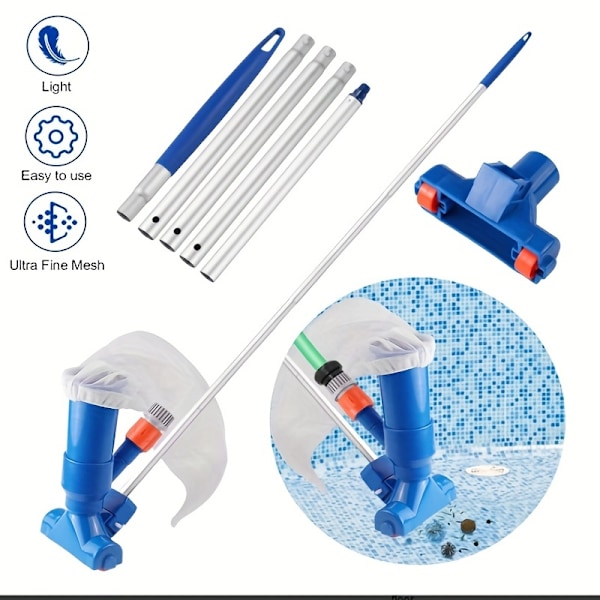 1-pack Pool Dammsugarset Mini Dammsugare Simbassäng Spa Pool Vakuumstråle Rengöringsverktyg Huvud Manuell Fiske Nätverktygssats