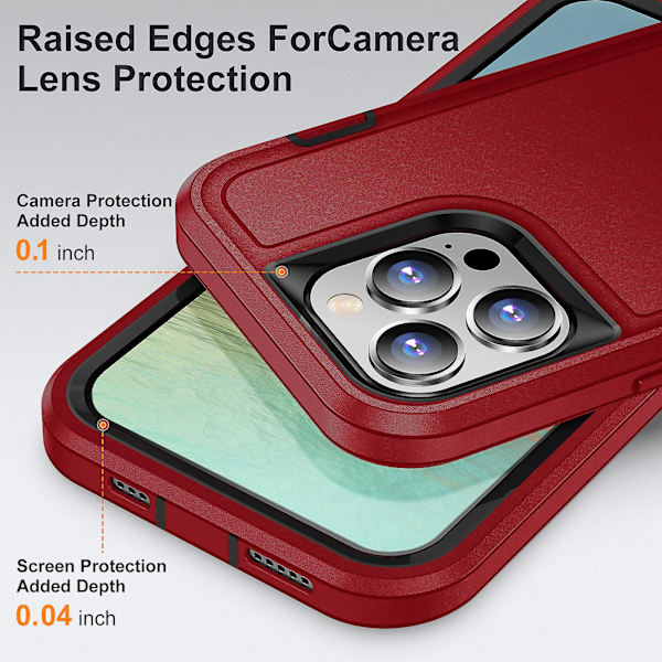 Deksel Kompatibelt Med Iphone 15 Pro Max, Kraftig Militær Anti-fall Beskyttelsesdeksel Med Usynlig Støtte Black-Orange For iPhone 15 Pro Max