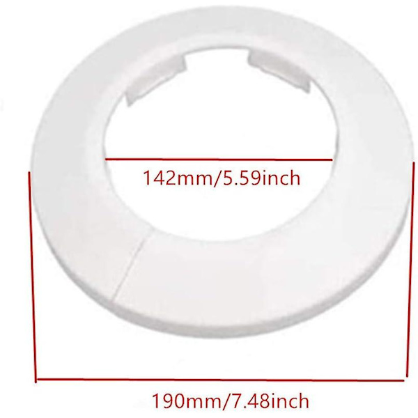 4 kpl Seinälaipan ulkohalkaisija Laippa Helppo asennus Muovinen patterin peitelevy Vesiputken viemärilinjan suojus Kaulus Seinäputken suojus Koristelu Pi White 140mm