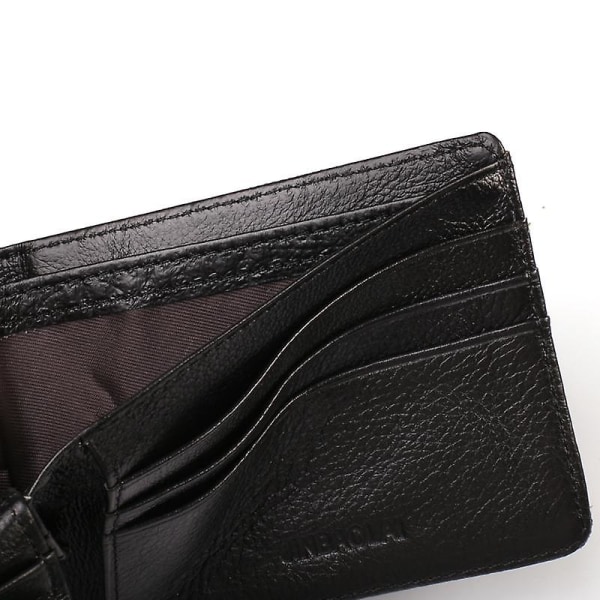 Fritids Herre Ekte Skinn Kort Lommebok Kort Mynt Holder Bi-fold Lommebok