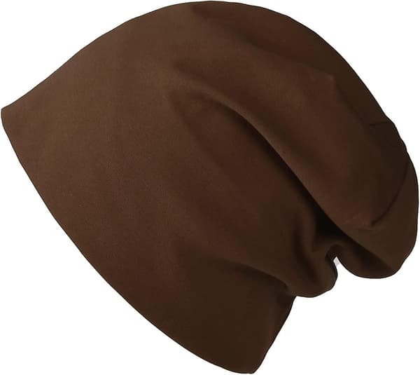 Slouch Beanie Hat för kvinnor och män i bomullstrikå - Unisex mössa - Elastisk mössa
