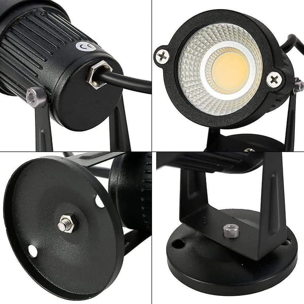 Sæt med 4 Cob Led Justerbar Spotlight 5w 220v, udendørs belysning (kold hvid