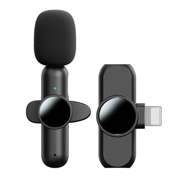 Mini trådlös lavaliermikrofon bärbar lätt sändare + mottagare Lightning Lavalier Mic