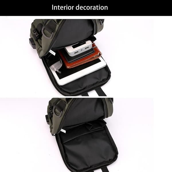 Multifunksjonelle Crossbody-vesker for menn med USB-ladeport black