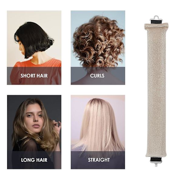 SBSGV 3-pack Värmefria Lockar Hårcurlers, Flexibla Satin Värmefria Långa Hårrullear, Mjuka DIY Våghårrullear Stylingverktyg för Långt Medellångt Hårlås Beige