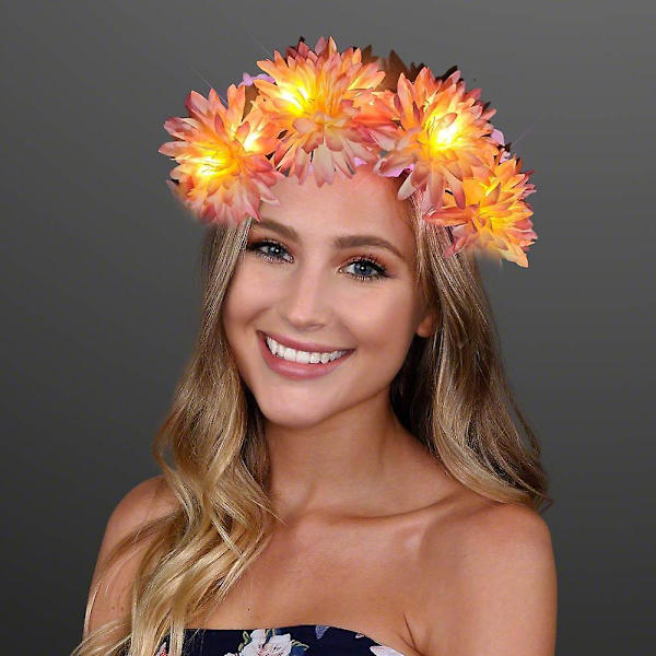 LED Blomsterkrone, Blomsterkrans Hodebånd Lysende LED Blomsterhodeplagg Blomsterhodebekledning shape3