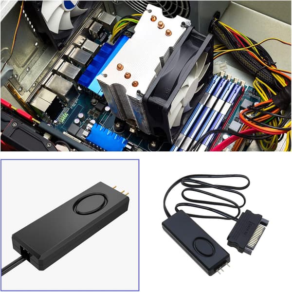 Controller ARGB Strømforsyningscontroller til 3-Pin 5V ARGB Splitterkabel Plastik LED-belysning SATA Pin RGB Controller