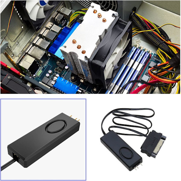 Ohjain ARGB Virtalähteen Ohjain 3-nastaiselle 5V ARGB Jakokaapelille Muovinen LED-valaistus SATA-nastainen RGB-ohjain
