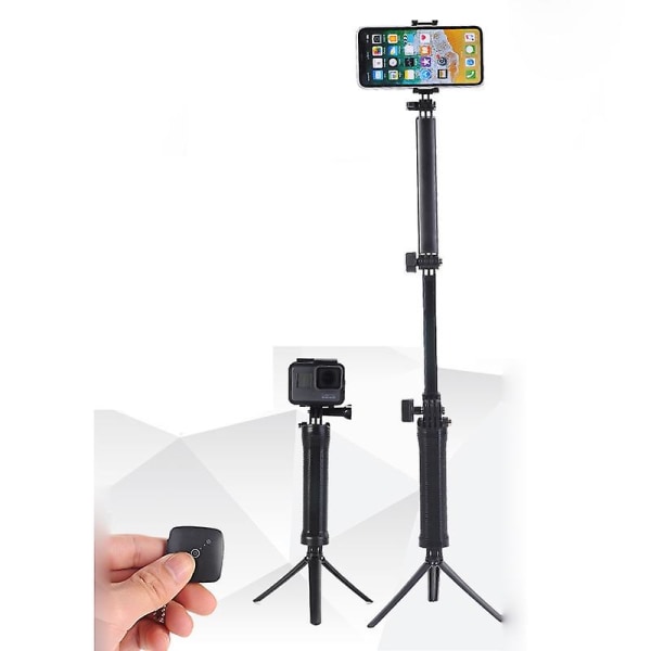 3-vägs handgreppsarm Bluetooth Selfie Stick Stativfäste Vattentät Monopod för GoPro 6/5/4+/3+ etc.