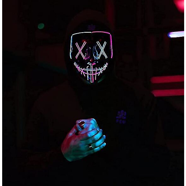 Stitches Kaksivärinen LED-naamio Halloween Cosplay Pukunaamio Valoisa Festivaalijuhla blue pink