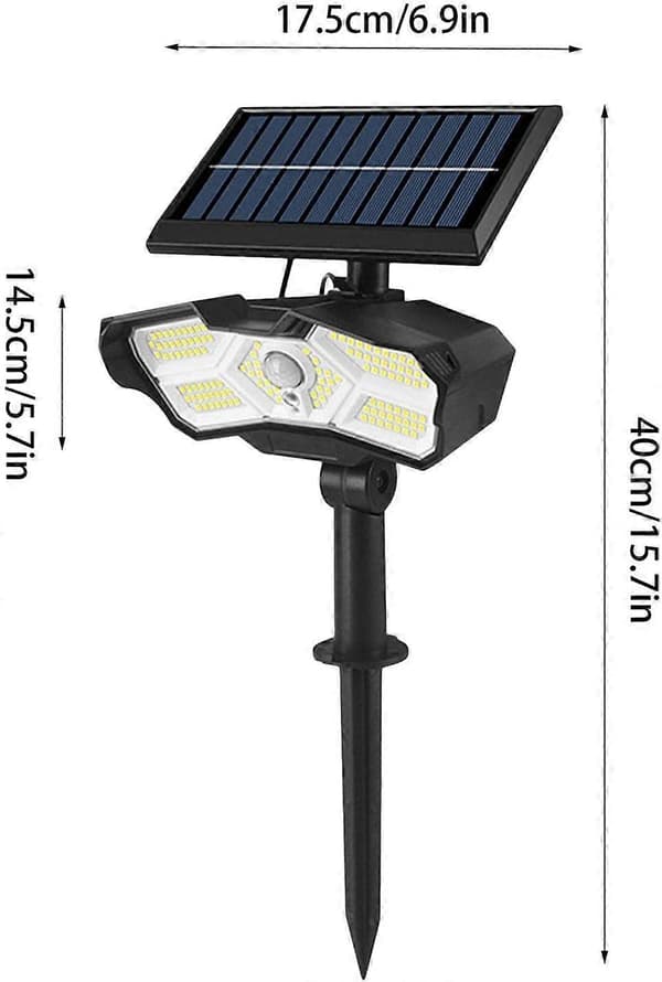 Solcellsbelysning för utomhus - Solcellsbelysning med rörelsesensor för staket, uteplats, garage