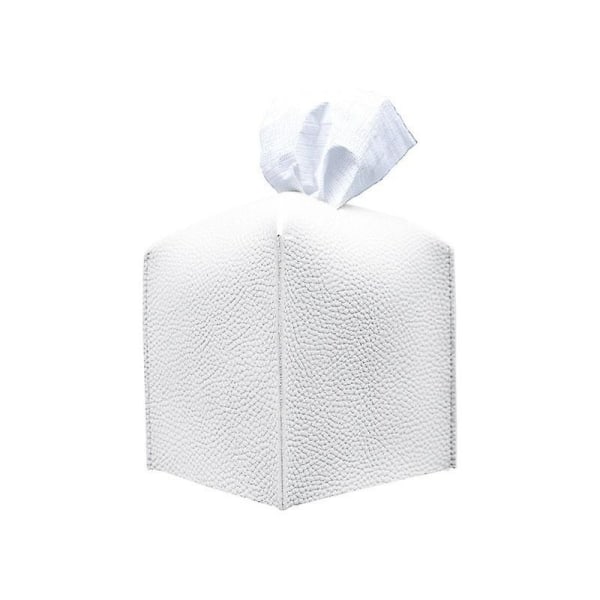 Tissue Box Cover, Fyrkantig Dekorativ Pu Läder Tissue Box Hållare Modern Tissue Case Ansiktspapper Organizer Dispenser för badrum,