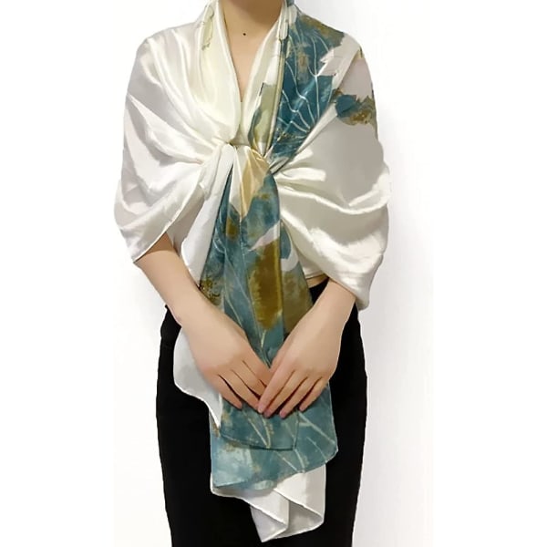 Siden Scarf Blommigt Tryckt Dam Scarves & Wraps Mjuk Elegant Dam Satin Scarf Tunn Acsergery Present