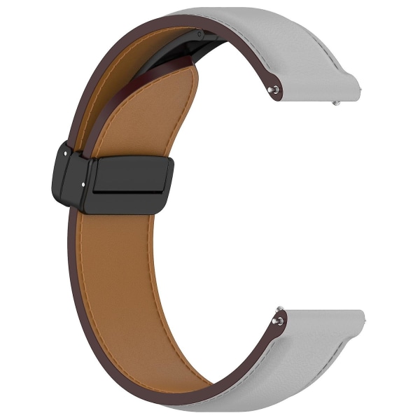 20 mm fällbart läderspänne klockband för Samsung Galaxy Watch6 40 mm 44 mm/Watch6 Classic 43 mm 47 mm Grey