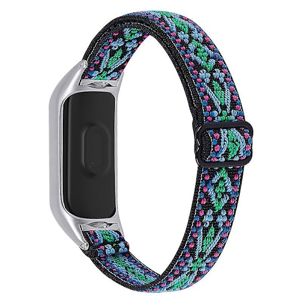 Nylonflätad klockarmband för Xiaomi Mi Band 3/4 justerbart elastiskt handledsband Style 19