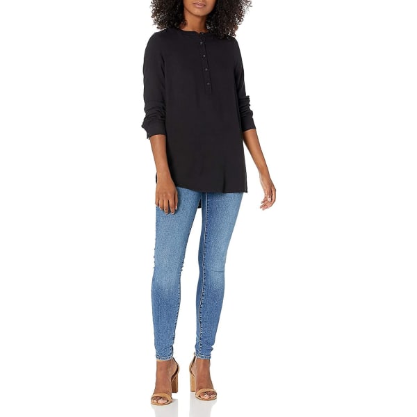 Langærmet vævet bluse til kvinder Style 2 XL
