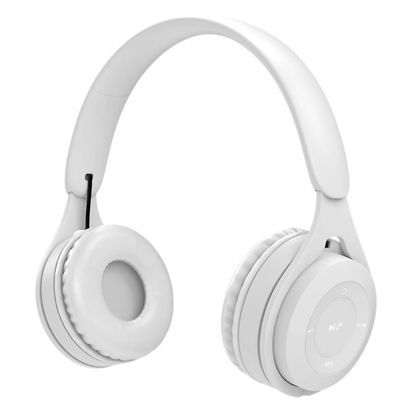 Bluetooth hörlurar över örat, trådlösa hörlurar V5.0, mjuka Memory-protein-hörlurar och inbyggd mikrofon för Iphone/android Mobiltelefon/dator/tv White
