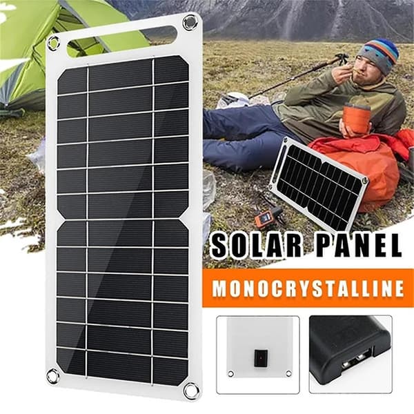 Bærbart 5V solpanel til nødsituationer, solopladning til telefon, udendørs camping