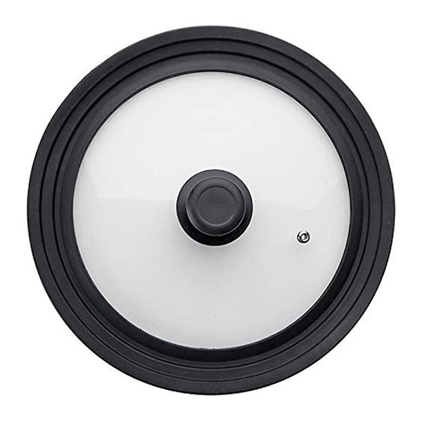 Universallock för grytor, stekpannor och stekpannor - Härdat glas med värmebeständig silikonkant passar 16-18-20 cm diameter kokkärl\"