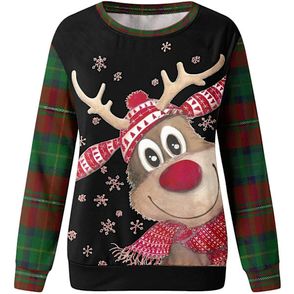 Jultröjor för kvinnor Höst Vinter Jultröjor med rund hals (tryck, Oversize-stil)