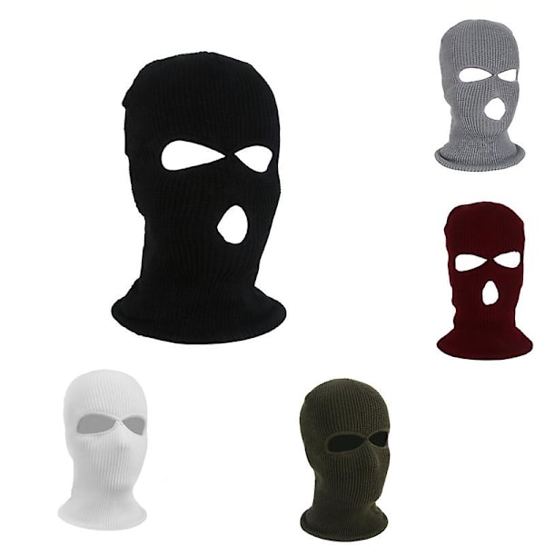 Full Face Ski Strikket Maske Bomulls Lue Balaclava Strikket Lue Militær Maske Party Maske Black