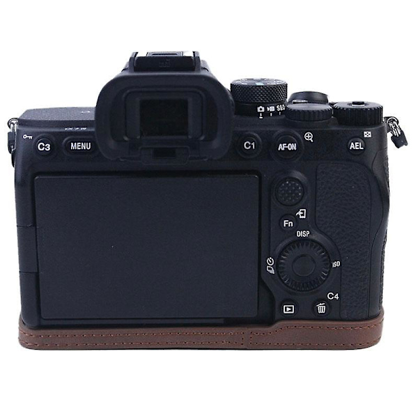 PU-nahkainen kameran pohjakotelo, suojaava puolikotelo Sony A7M4/A1/A7S III/A7S3/A7R5 -kameroille Coffee