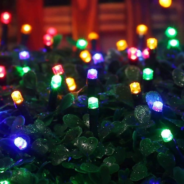 Fargerike julelys 20m 200 LED. Utendørs 8 lysmoduser Juledekorasjon Vanntette LED juletrelys