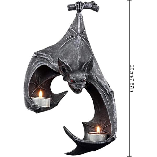 Fladdermus Vägg Tealight Sconce Ljusstake Fladdermus Hållare Väggdekor Gotisk Halloween Dekor För Hemmakontor