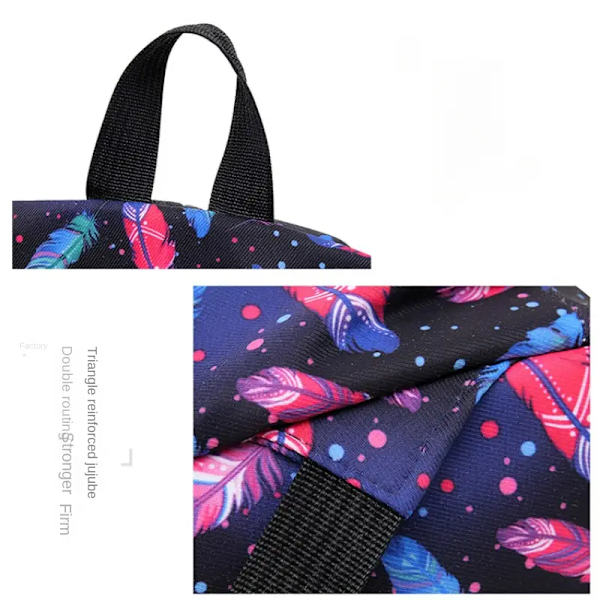 3 st söta tecknade tryckta ryggsäckar med crossbody-väska och pennfodral set, pojkar och flickor mode casual preppy ryggsäck rosa