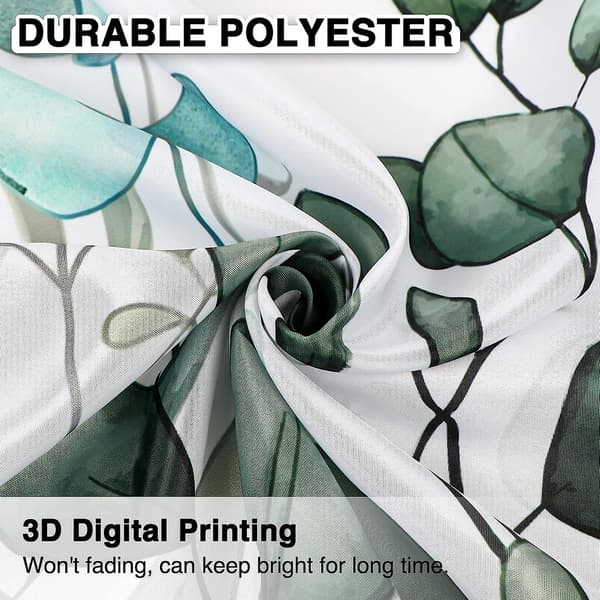 Duschdraperier, badrum duschdraperi med 12 krokar, vattentät polyester Green Leaves