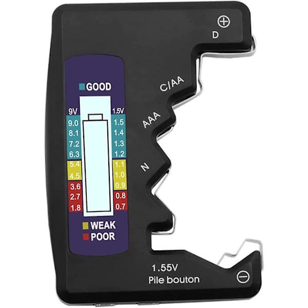 Digital Batteritester LCD til AA AAA N 1,5V Knapcellebatterier