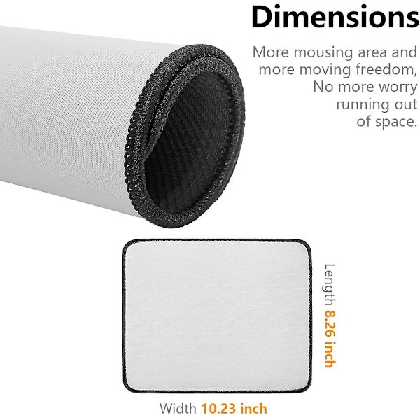 Spelmusmatta/underlägg för datorbärbar dator 10,23\"x8,26\"x0,08\" tangentbordsunderlägg skrivbordsunderlägg White Rectangle