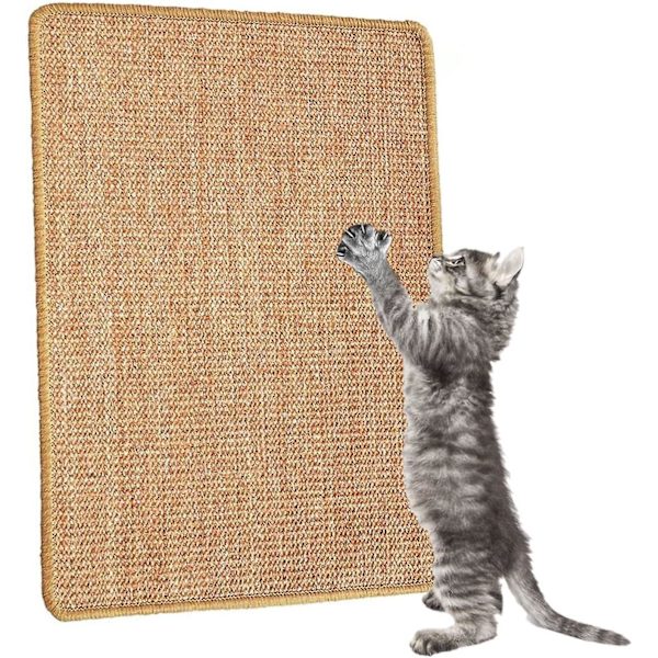 Kattklösningsstolpe, Naturlig Sisal Kattmatta, Halkskyddad Horisontell Och Vertikal Kattklösare För Klor Kattmatta Skydda Mattor Och Soffor 40 X 30 Cm