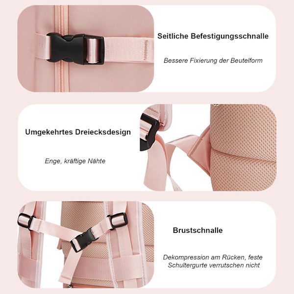 Uusi Päivitetty Matkareppu, Käsimatkatavara, Vettähylkivä Varkaudenestoliiketoiminnan Suuri Päiväreppu Viikonloppulaukku Pink