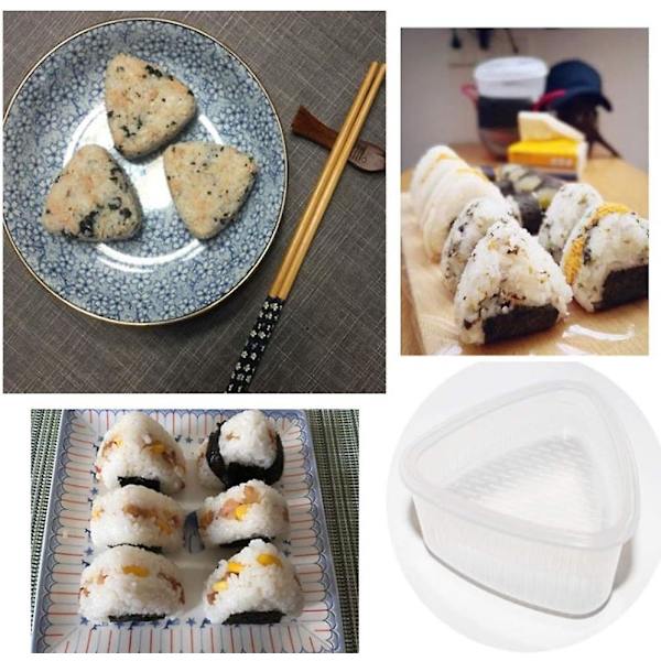 Kiseer 6 st Sushiformar i plast, triangulär risform med lock, vit, 3-pack 6 Pack