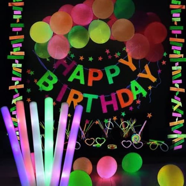 30 stk. Skum Glow Sticks - 19\" Blinkende LED Lysende Skum Sticks Multi Farve Batons Lys, Selvlysende Festposer